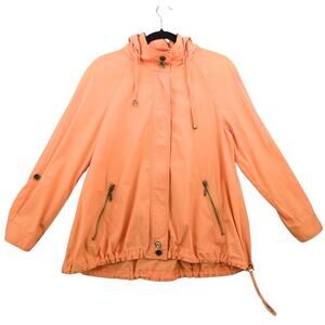 Hooded Anorak Jacket Coral Travel Jacket Size 4 Minimalist LIghtweight Outdoors